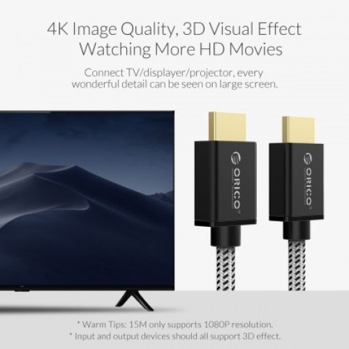 Cáp Nối HDMI V2.0 Màu Đen ORICO HD501 - Hàng Chính Hãng