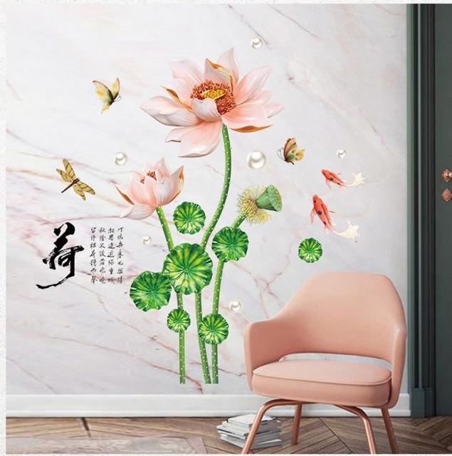 Decal dán tường phòng ngủ phòng khách siêu rẻ có keo sẵn mẫu tự chọn