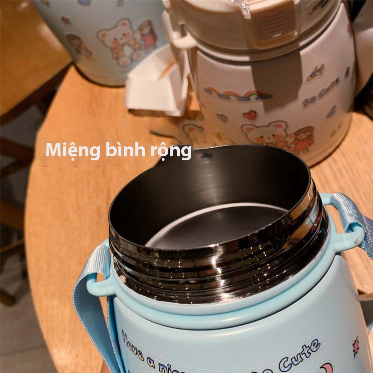 Bình giữ nhiệt có quai đeo cho bé dung tích 800ML