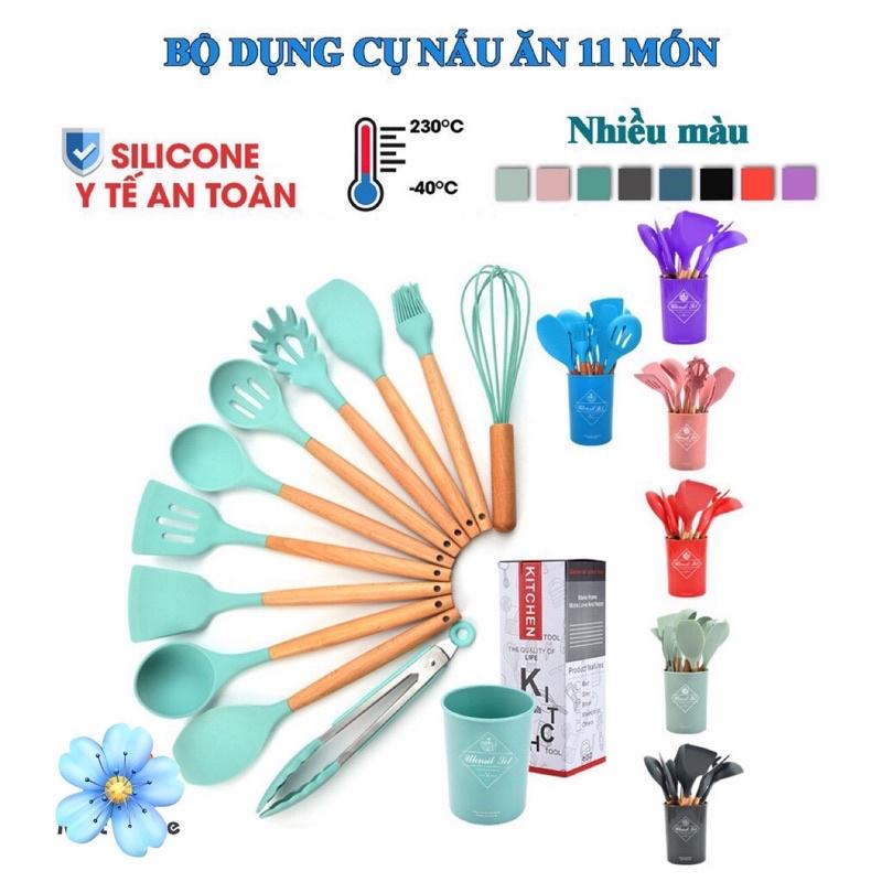 Bộ dụng cụ nhà bếp 11 món cán gỗ