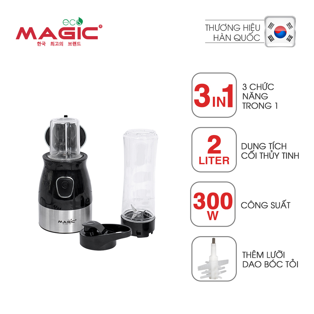 Máy xay thực phẩm đa năng 3in1 Magic Eco AC-16 (2.0 Lít) - Hàng chính hãng