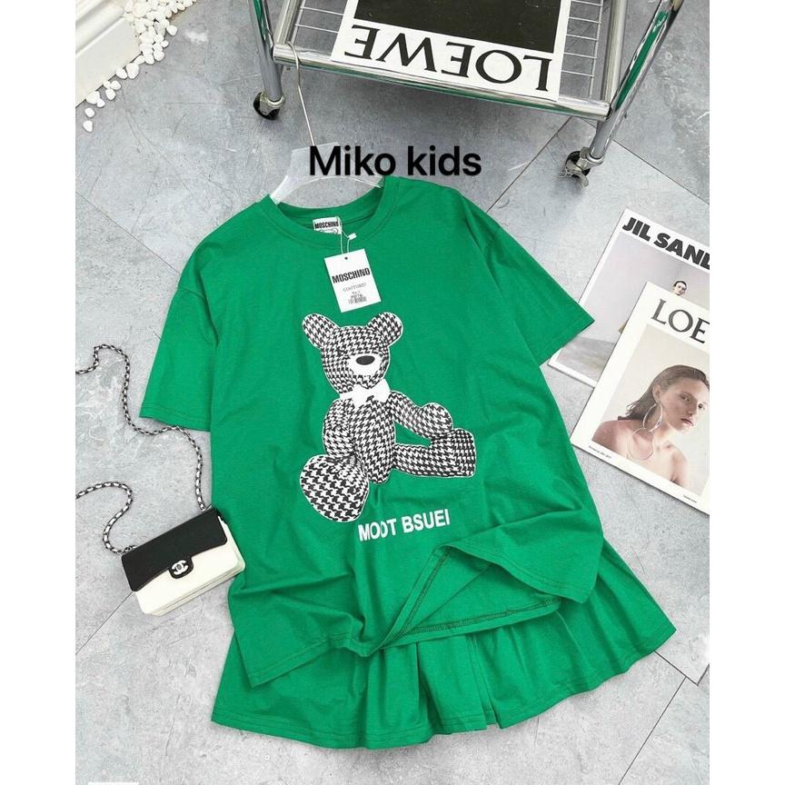 Đồ bộ bé gái, Bộ quần giả váy cho bé gái phong cách thể thao từ 20-40kg chất cotton mềm mịn mát