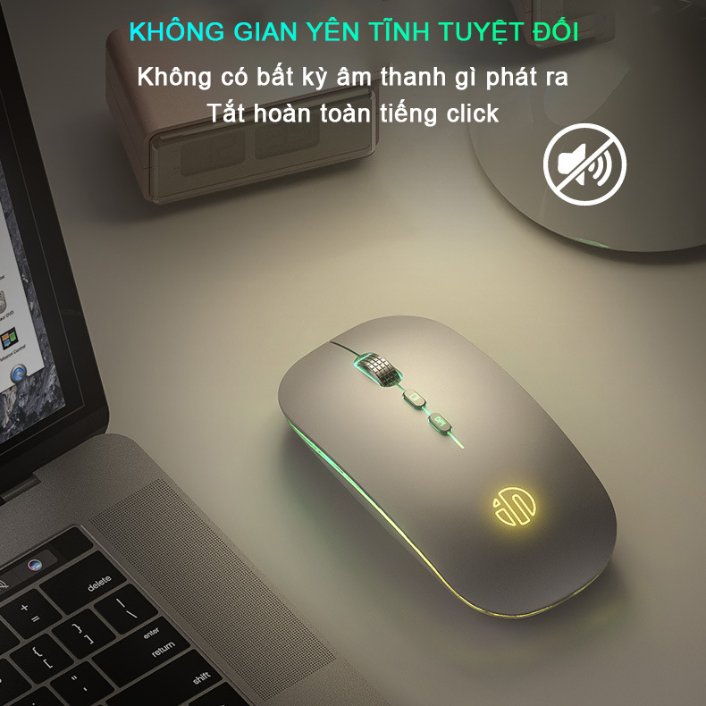 Chuột không dây wireless sạc pin Sidotech M1L bản nâng cấp chuột bluetooth của M1P thiết kế silent tắt tiếng click có LED con lăn kim loại tinh tế dòng chuột  sạc pin 1 lần dùng 2 tháng dùng cho máy tính laptop tivi - Hàng Chính Hãng