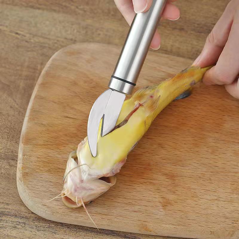 Sét 2 món dao làm lòng, mổ cá và nhíp 2in1