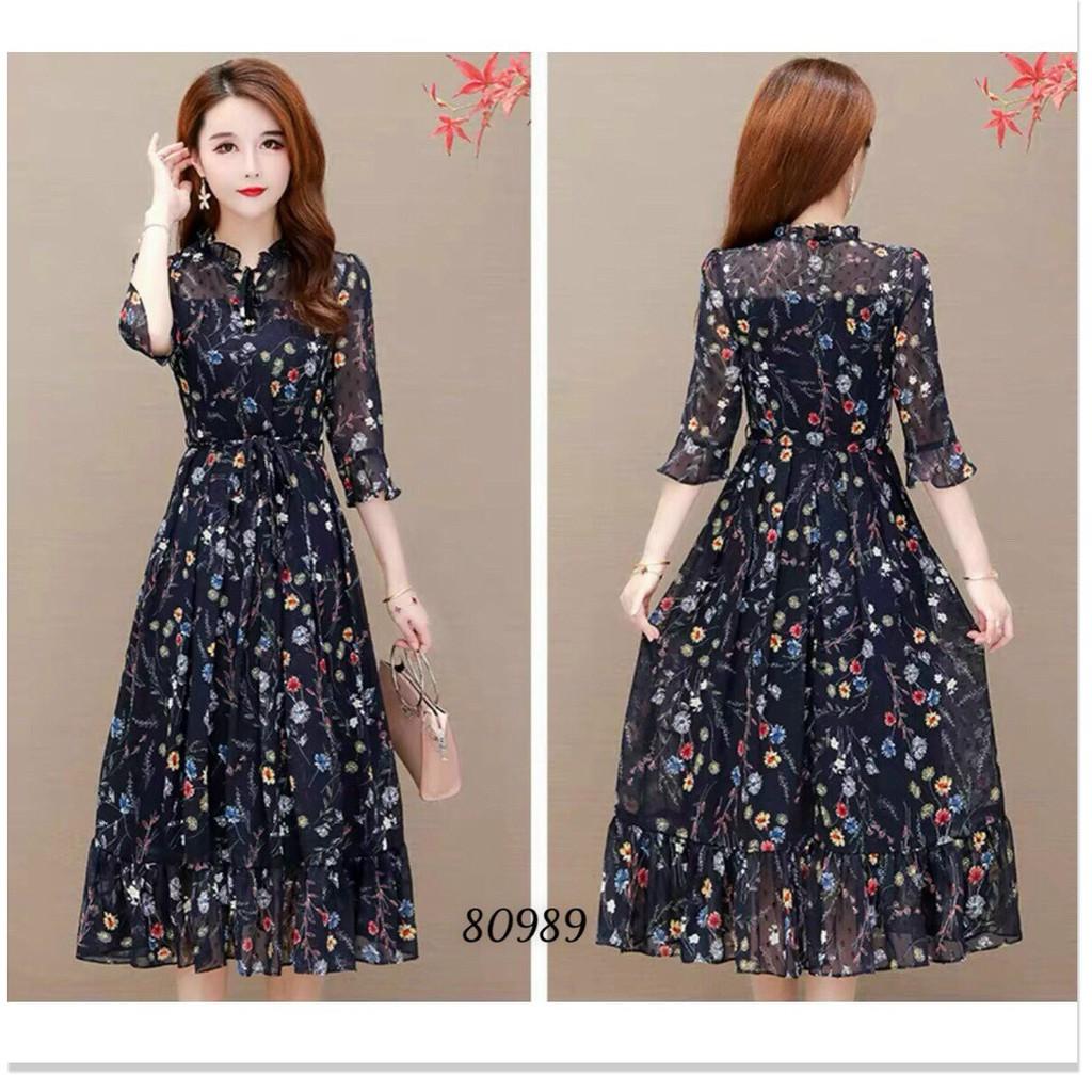 ĐẦM LỤA HOA NỮ CỰC HOT SANG TRỌNG