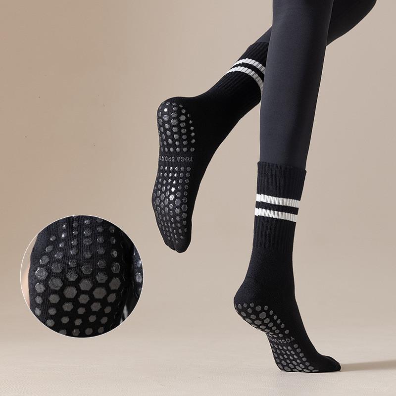 1 cặp vớ yoga chống trượt silicon chuyên nghiệp chuyên nghiệp Color: Dark Gray Size: EUR 34-39