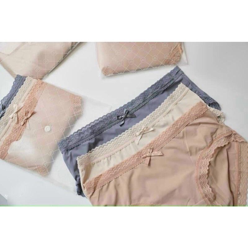 Set 3 quần thun lạnh ren nơ siêu nhẹ siêu thoáng siêu ôm