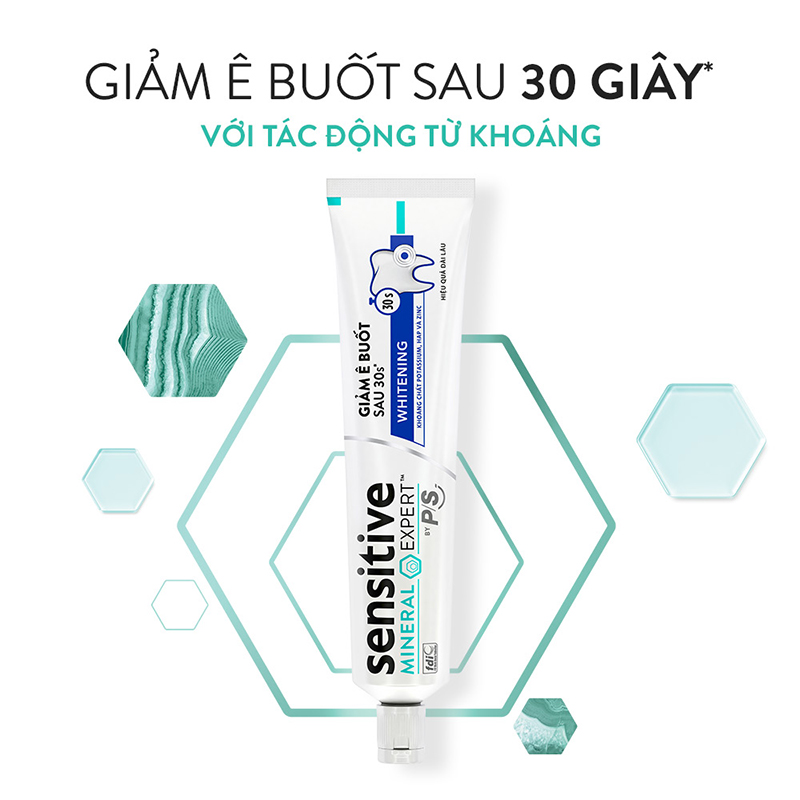 Bộ 3 Hộp Kem Đánh Răng P/S Giảm Ê Buốt Sau 30 Giây Sensitive Mineral Expert Whitening Với Tác Động Từ Khoáng 100G