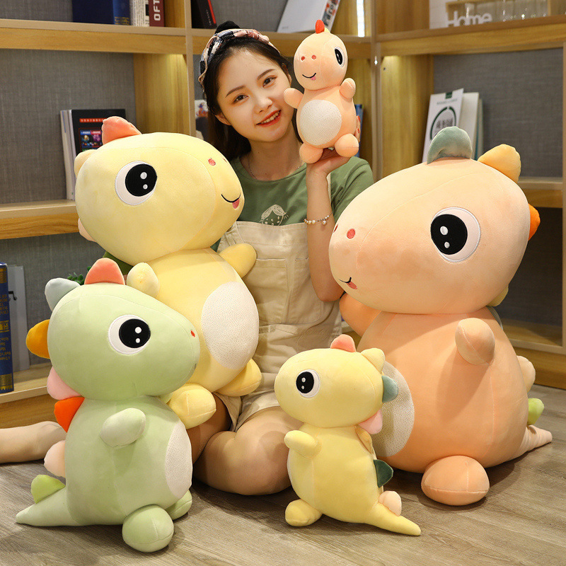 Gấu bông khủng long mắt lồi vây 7 màu siêu mềm siêu dễ thương (25cm) vải miniso mềm mại êm ái, an toàn cho trẻ nhỏ