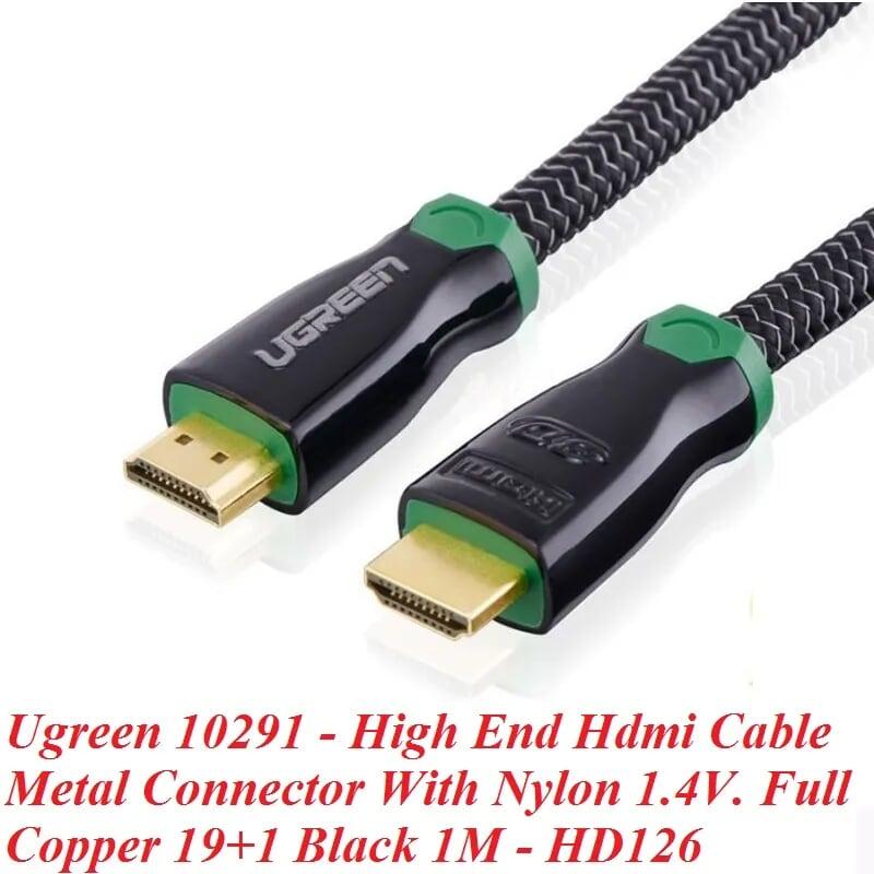 Ugreen UG10291HD126TK 1M màu Đen Cáp tín hiệu HDMI vỏ bọc kim loại hỗ trợ 3D 4K2K - HÀNG CHÍNH HÃNG