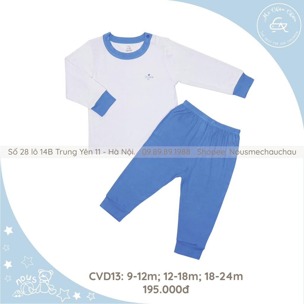 Bộ Quần Áo Dài Tay Nous Cài Vai Dài Xanh (Size 9-12 Tháng Đến 18-24 Tháng)