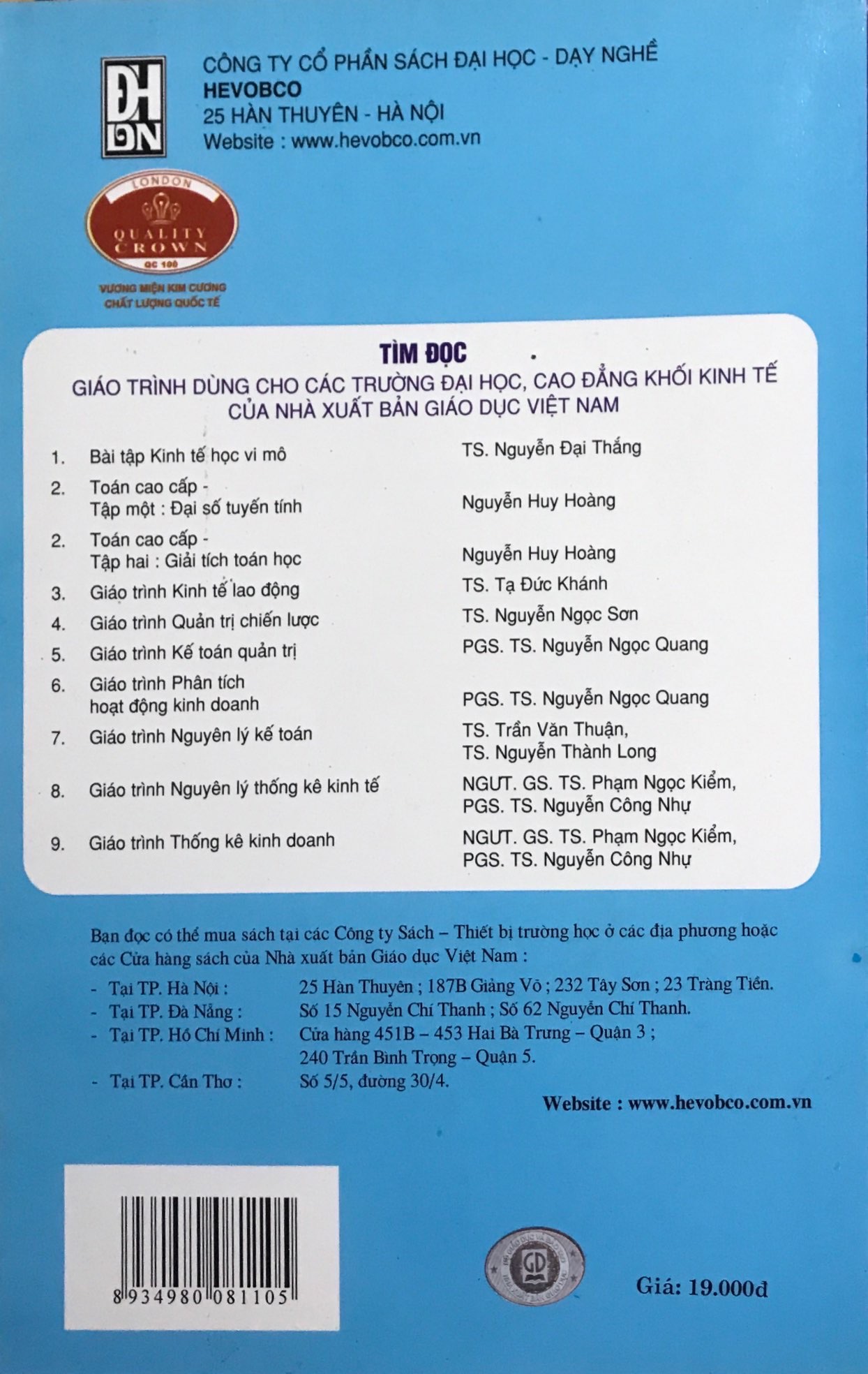 Toán Cao Cấp Tập 1 - Đại Số Tuyến Tính ( Dùng Cho Sinh Viên Các Ngành Kinh Tế Và Quản Trị Kinh Doanh)