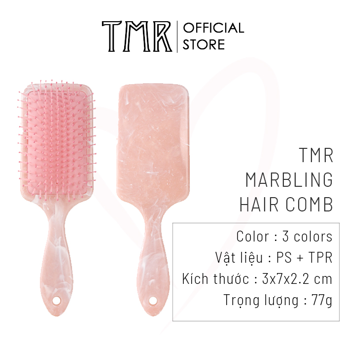 Lược Gỡ Rối TMR Vân Marbling  Hair Comb Brush chống rụng, sấy tạo kiểu phồng tóc chuyên dụng