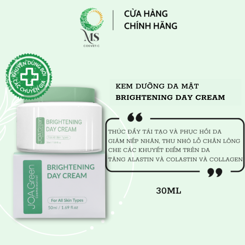 Kem Dưỡng Da Mặt Brightening Day Cream 50ml - JOA GREEN Giúp Phục Hồi, Dưỡng Trắng Da Và Cải Thiện Nếp Nhăn – Mỹ Phẩm MS COSMETIC