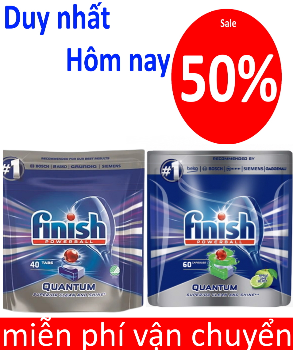 Túi 60 viên rửa bát Finish Quantum Dishwasher Tablets QT025459