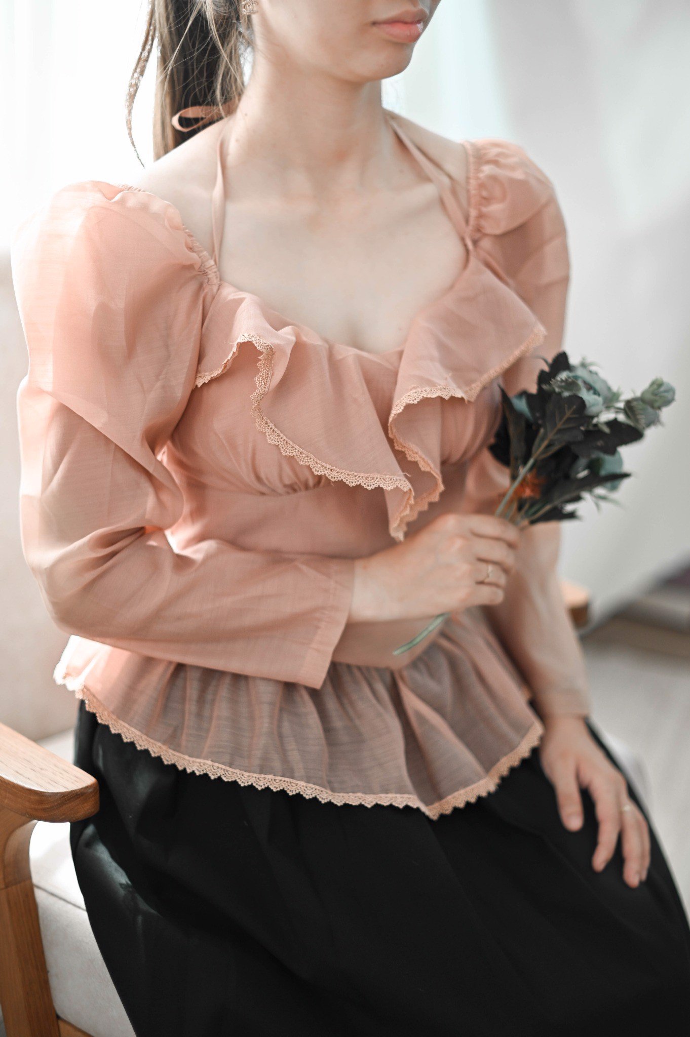 Áo kiểu nữ tay von dài