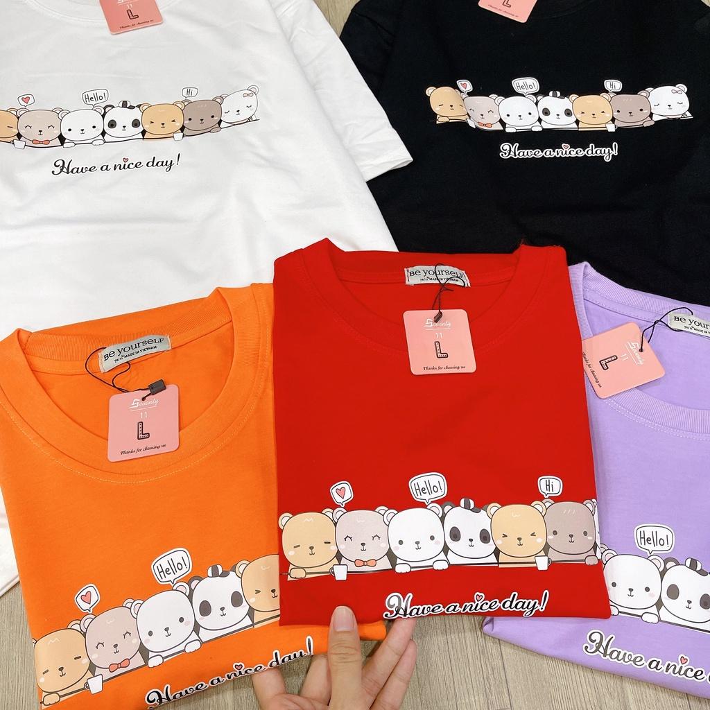 Áo thun tay ngắn Be Yourself unisex size M L XL - GẤU HAVE A NICE DAY