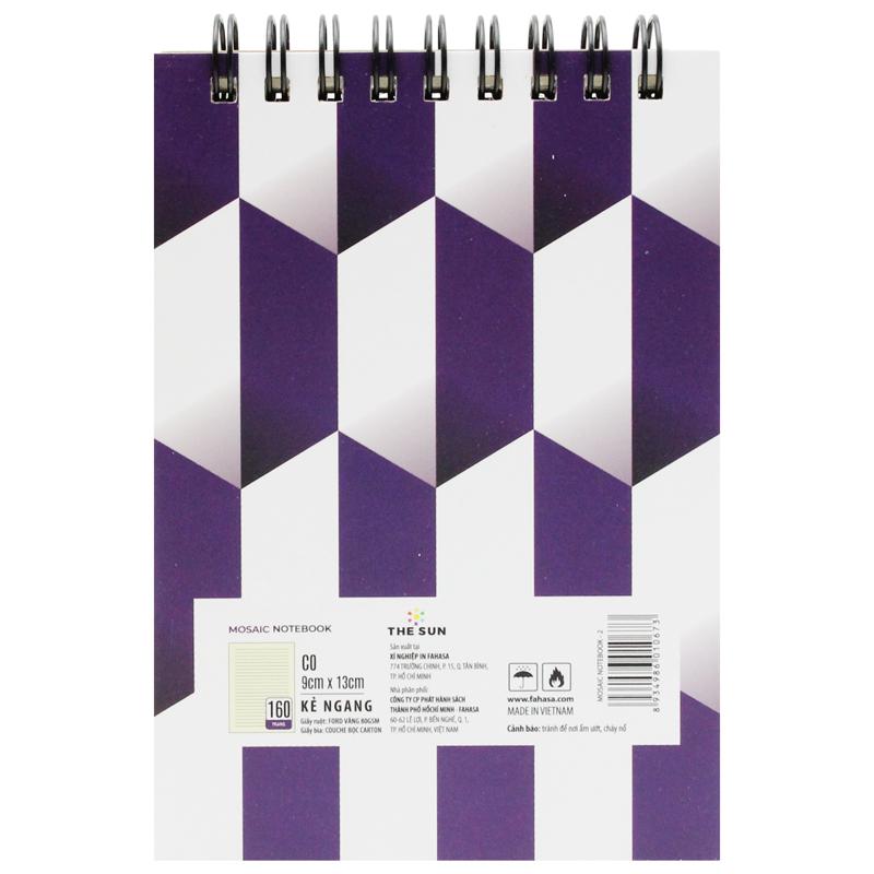 Sổ Lò Xo Bìa Cứng Mosaic B7 - Không Kẻ Có Chấm - 160 Trang 80gsm - The Sun 02