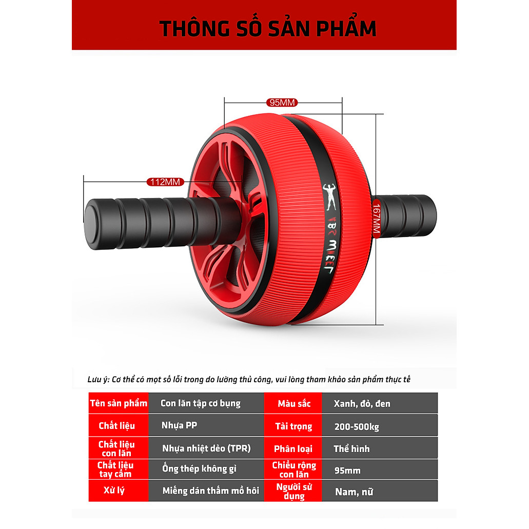 Con lăn tập cơ bụng 1 bánh - màu ngẫu nhiên