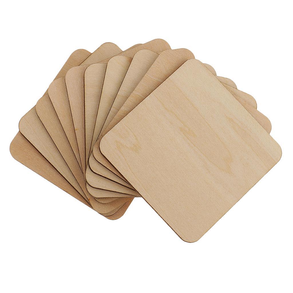 3-20pack Square MDF Unfinished Wood Pieces Blank Plaque DIY Craft 60x60mm 10