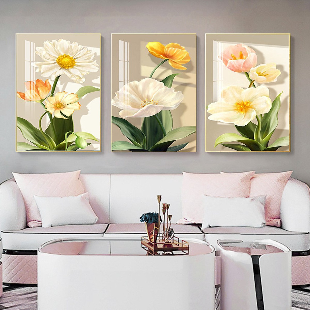 TRANH TREO TƯỜNG TRÁNG GƯƠNG DECOR NHÀ PHÒNG KHÁCH -KHÁCH SẠN-PHÒNG NGỦ HOA POPPY TẶNG KÈM ĐINH 3 CHÂN