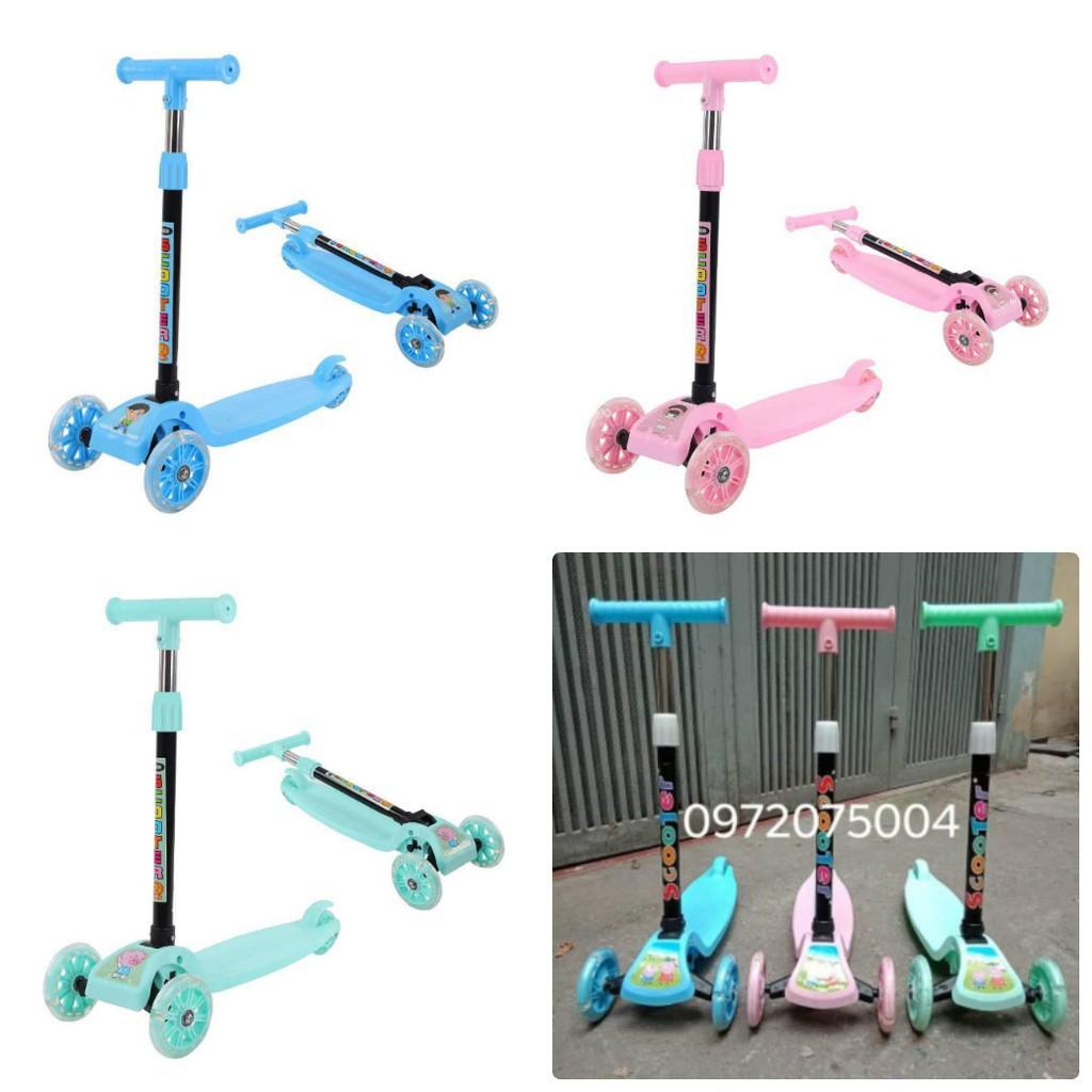 XE TRƯỢT SCOOTER 3 BÁNH MẪU VÁN TRƯỢT - MẪU 2IN1 (2019) CHO BÉ CÓ ĐÈN LED mã KNS81