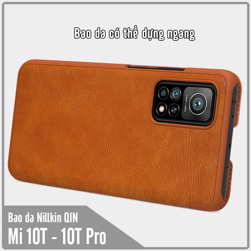 Bao da cho Xiaomi Mi 10T - Mi 10T Pro - Redmi K30S Nillkin Qin - Hàng Nhập Khẩu