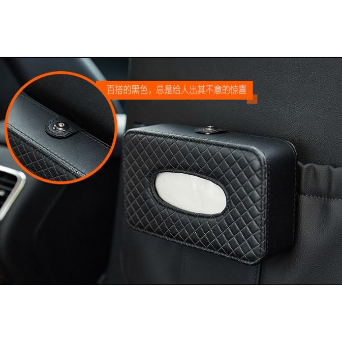 Hộp đựng khăn giấy trên ô tô bằng da cao cấp, tiện lợi trên xe hơi- Hoàng Đông Shop