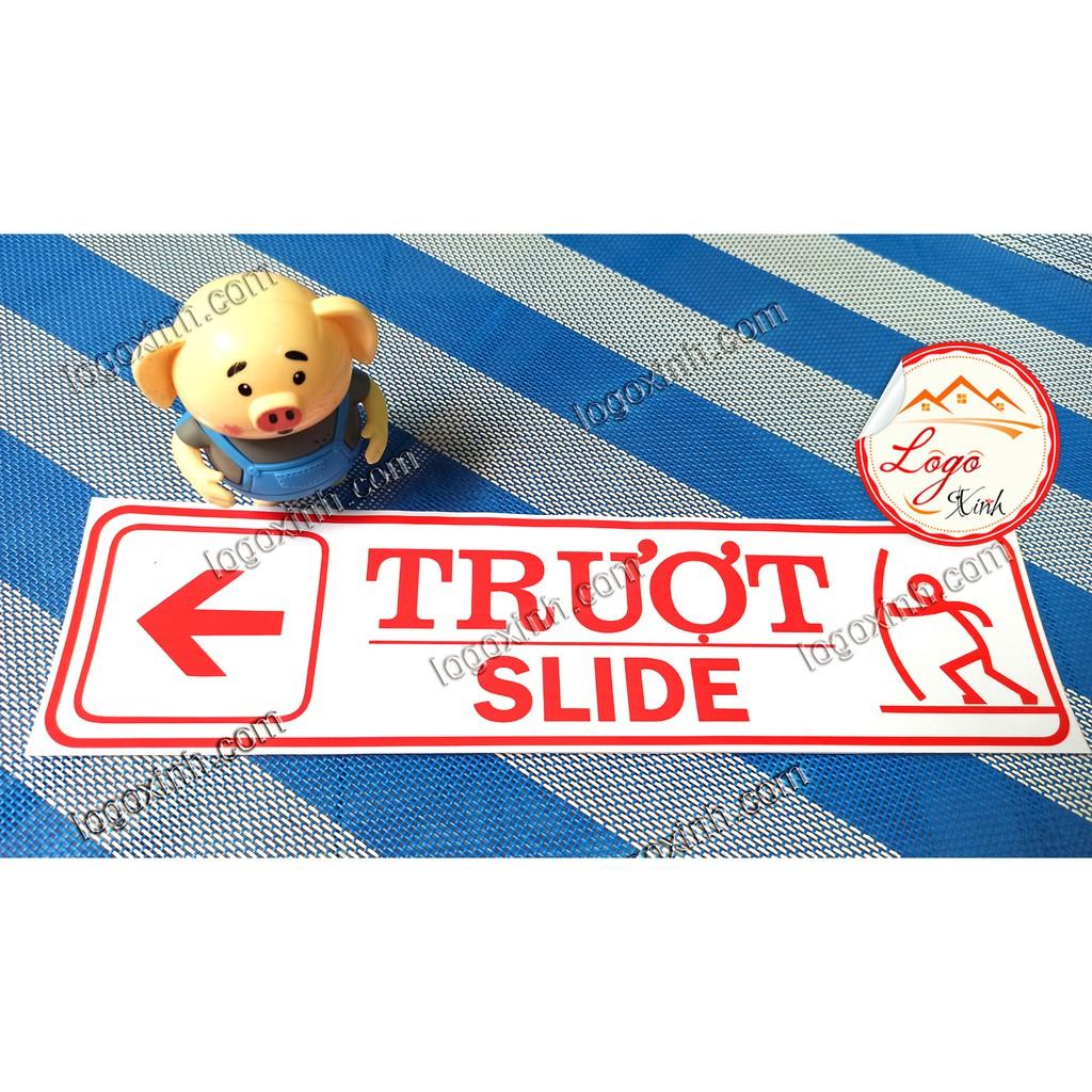 BỘ 2 LOGO STICKER DÁN TEM ĐẨY NGANG TRƯỢT NGANG DÁN CỬA LÙA, CỬA ĐẨY, CỬA KÉO