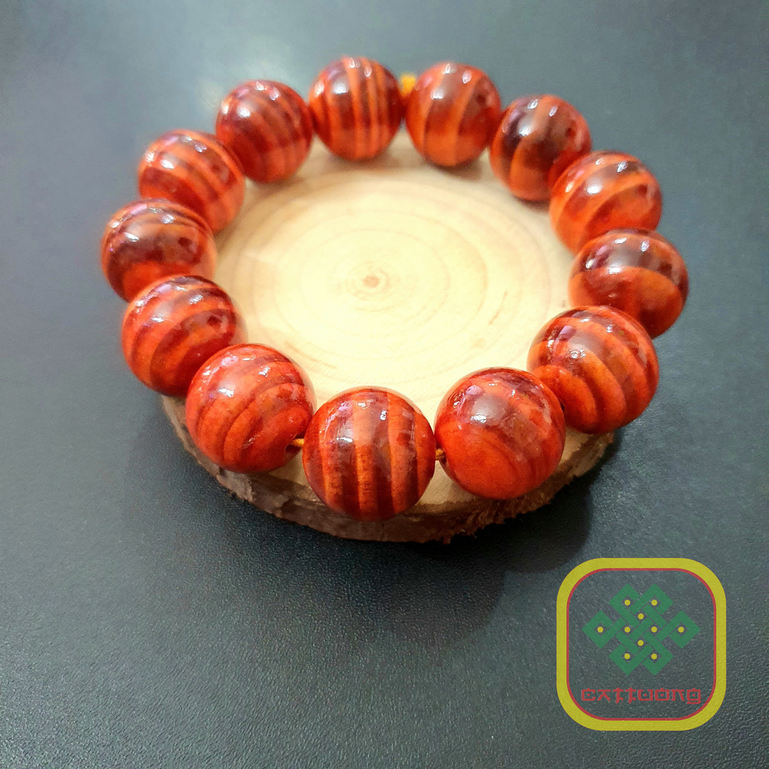 Vòng tay phong thủy gỗ huyết rồng  rừng thiên nhiên size 18ly - GHL1248