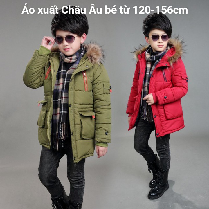 Áo Khoác Phao Mùa Đông Dáng Dài size Đại Cho Bé Trai đủ size ( bé cao từ 120cm-156cm) / Áo Khoác Đại Hàn Cỡ Lớn Bé Trai