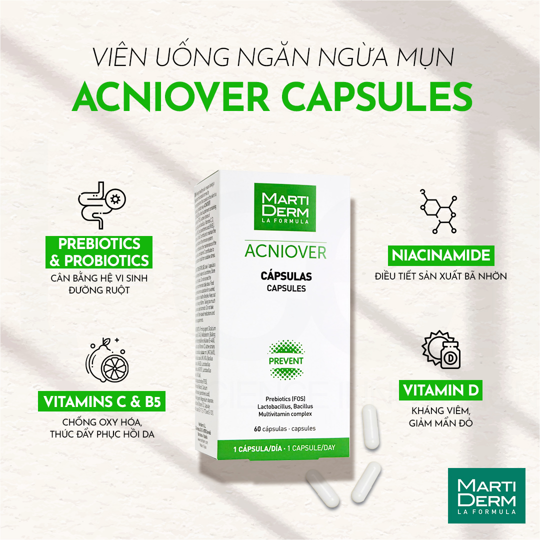 Viên Uống Ngăn Ngừa Mụn - MartiDerm Acniover Capsules (60 viên)