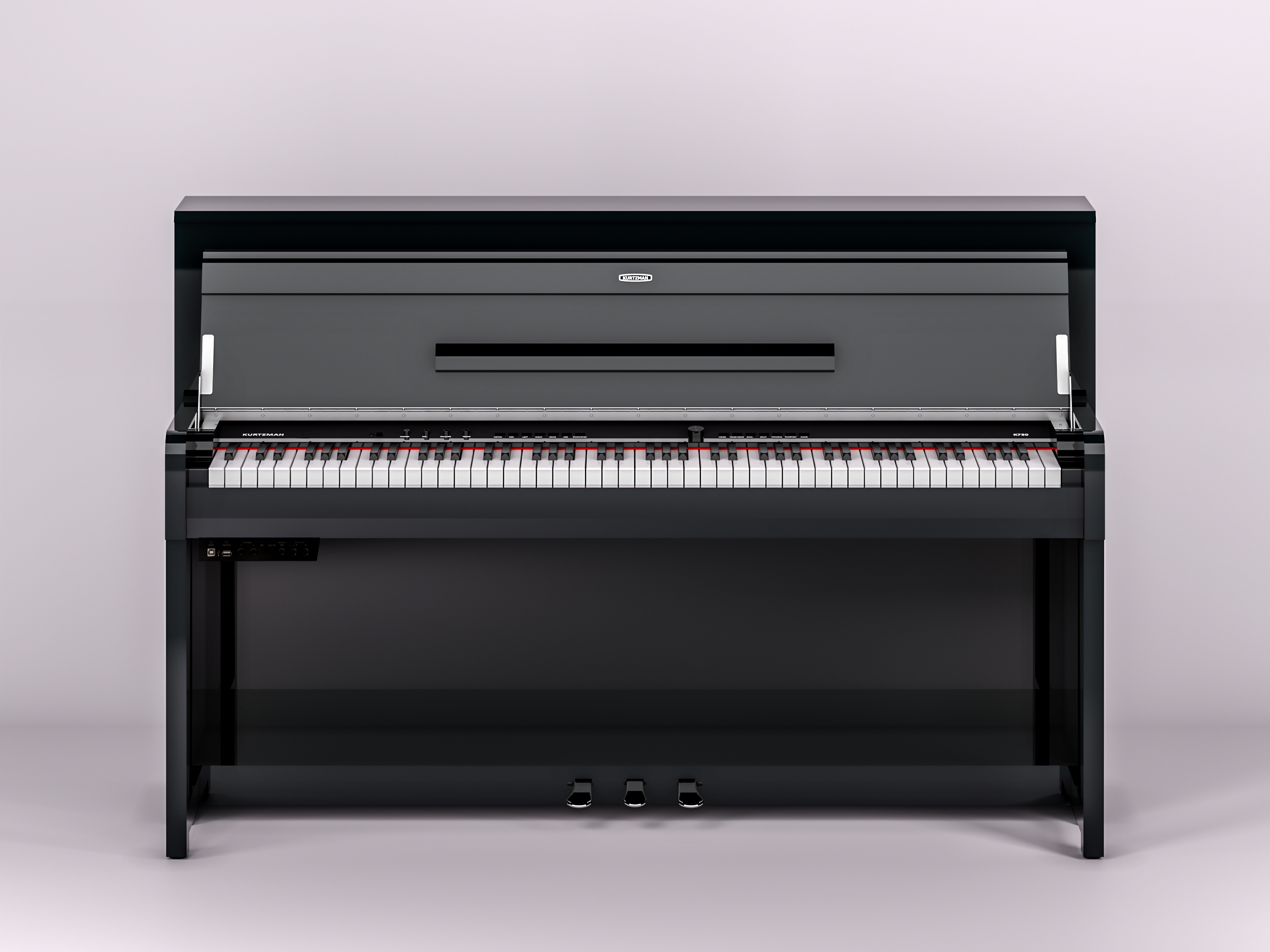 Đàn Piano điện cao cấp/ Home Digital Piano - Kzm Kurtzman K750 (GB PE) - Dáng Upright - Màu đen bóng - Hàng chính hãng