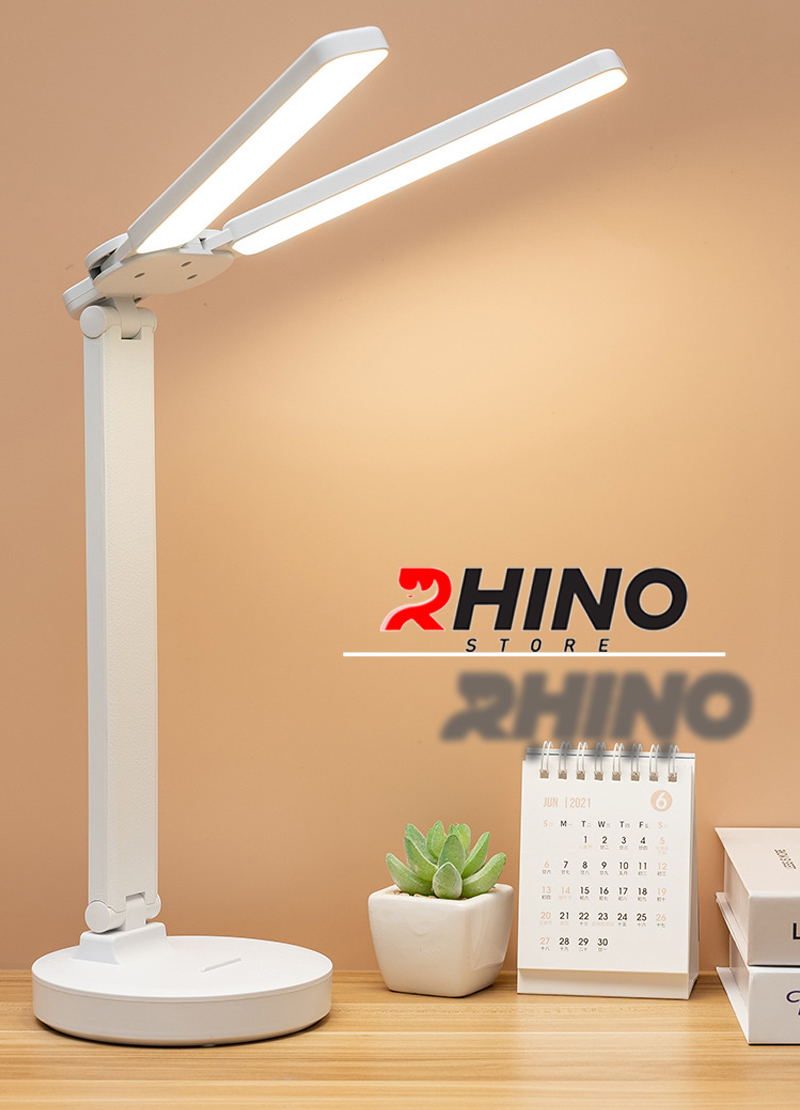Đèn học LED 3 ánh sáng bảo vệ mắt chống cận cảm ứng Rhino L205, tích điện đa năng làm việc, để bàn học - Hàng chính hãng