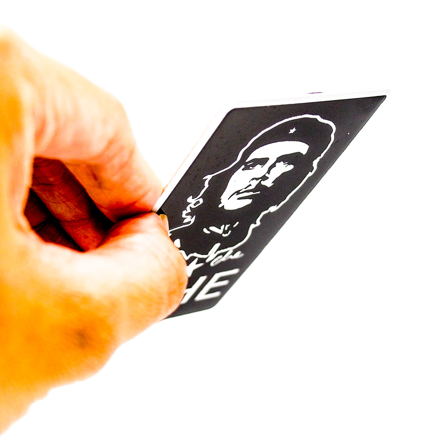 Sticker hình dán metal Che Guevara chữ nhật đen