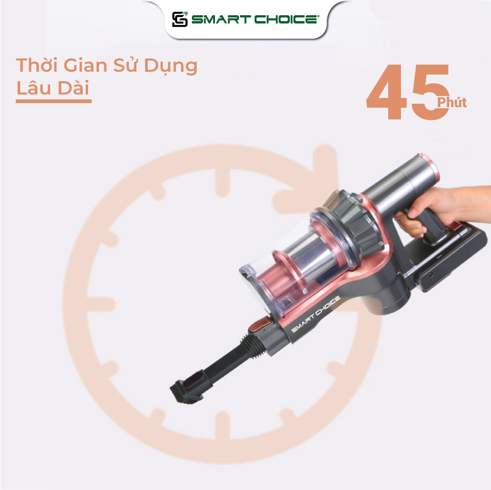 Máy Hút Bụi SMARTCHOICE (Pin Sạc) SCG-HB001 Cầm Tay Đa Năng Công Suất 130W Lực Hút Mạnh, BH 18 Tháng - Hàng Chính Hãng