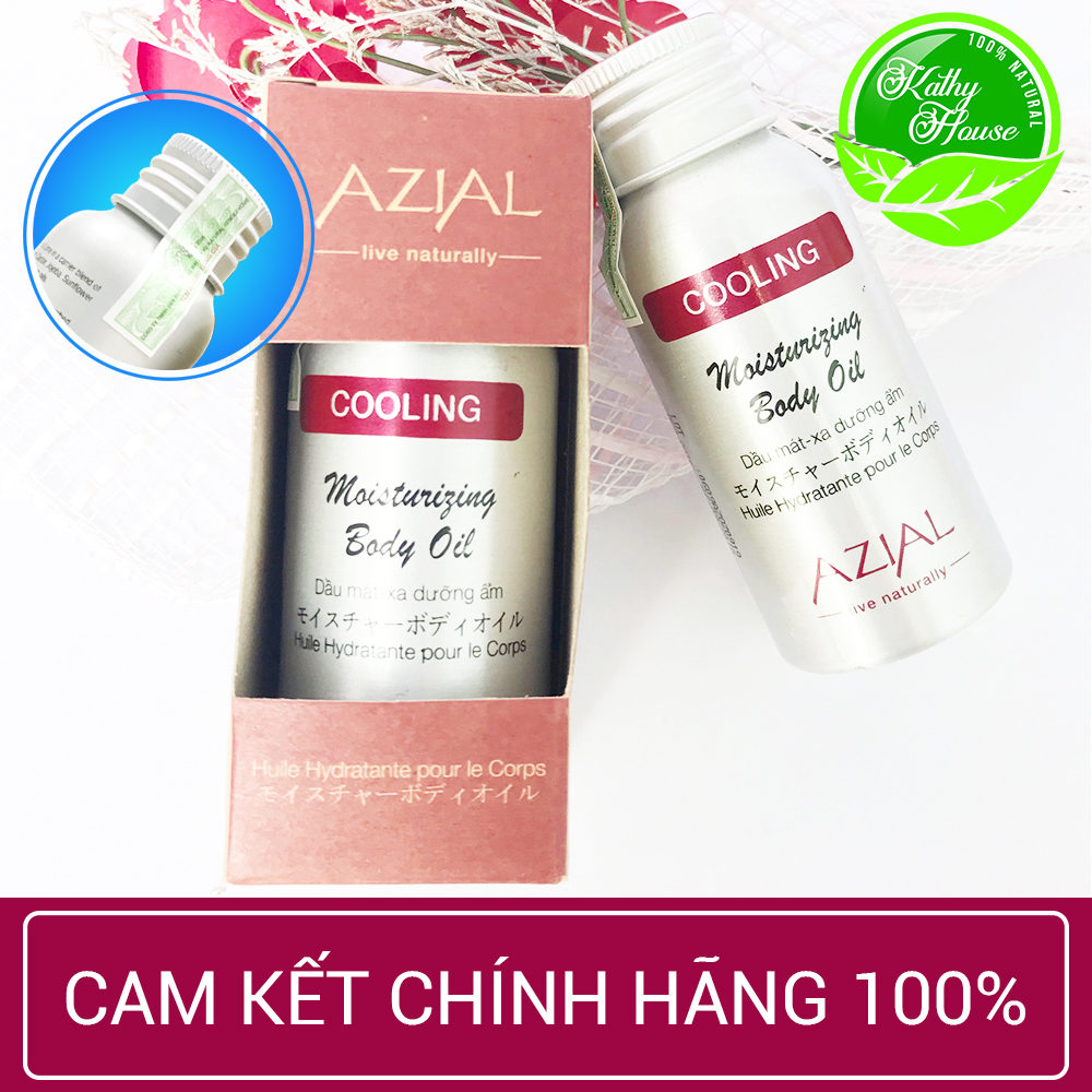 Tinh dầu Massage Body AZIAL Cooling Moisturizing Body Oil, dưỡng ẩm, giảm đau cơ nhức mỏi, chai 50ml