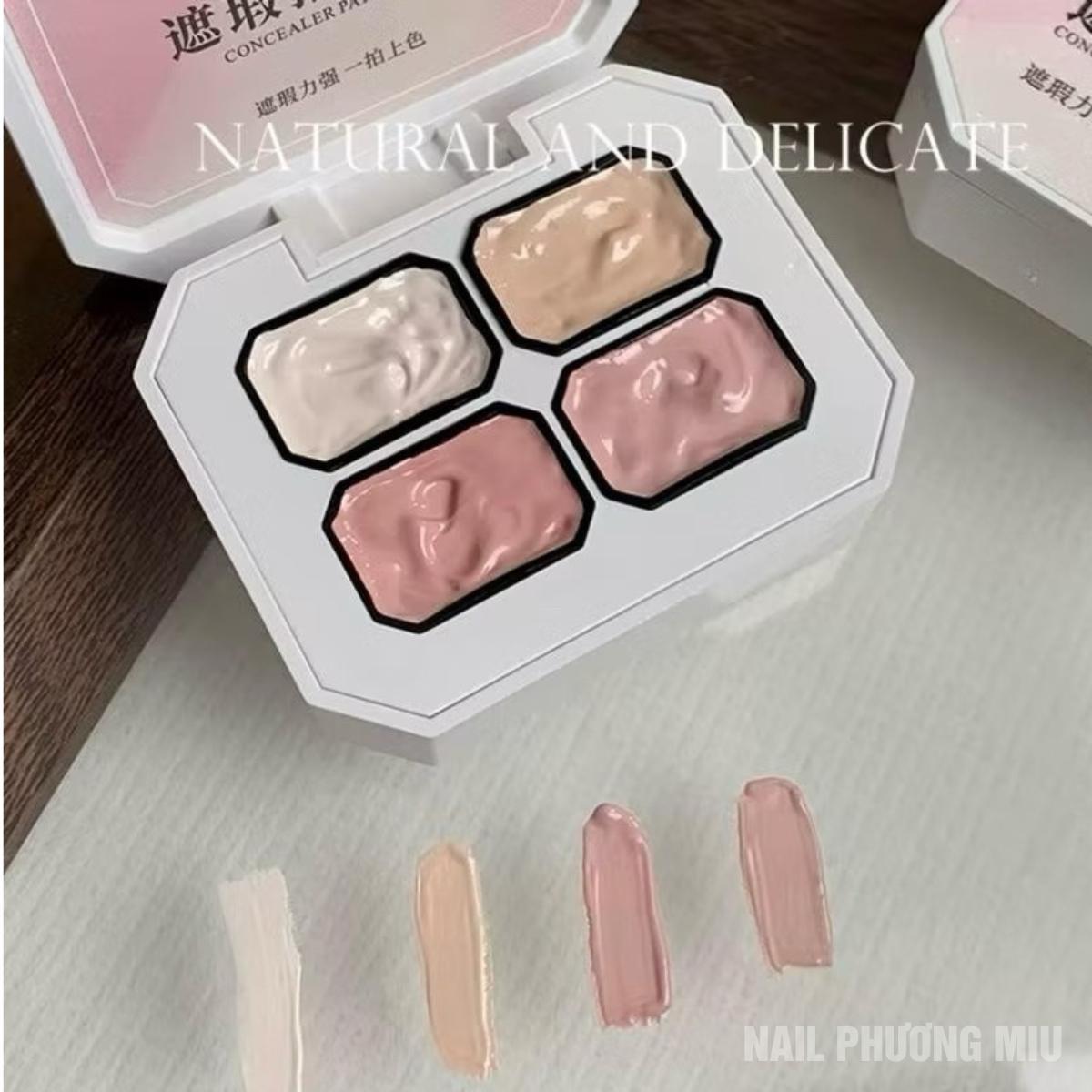 Set Gel Dặm Ombre 4 Màu Huaxi Bảng A Tông Màu Nude Tôn Da Làm Nail Đẹp Dịu Dàng, Chất Gel Siêu Mịn Mướt Không Cần Pha Bột