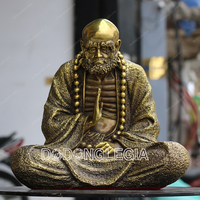 Tượng Đạt Ma Sư Tổ Ngồi Thiền Bằng Đồng Cao 29cm Nặng 4,5kg