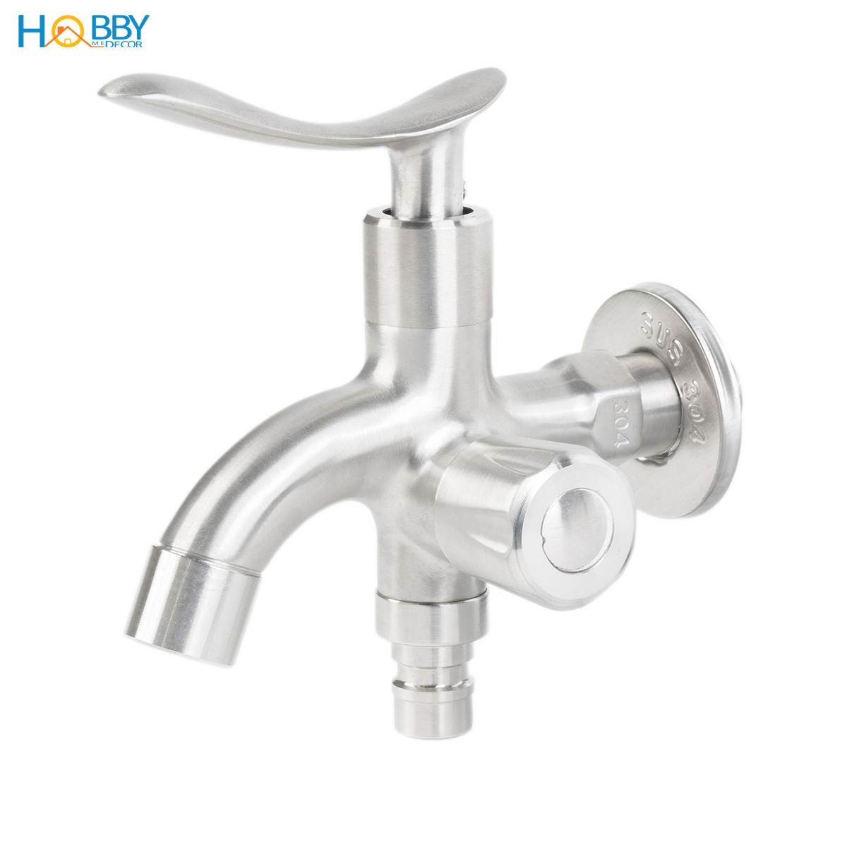 Củ sen lạnh đa năng 2 van xả inox 304 xước Hobby home decor CS4 ren 21