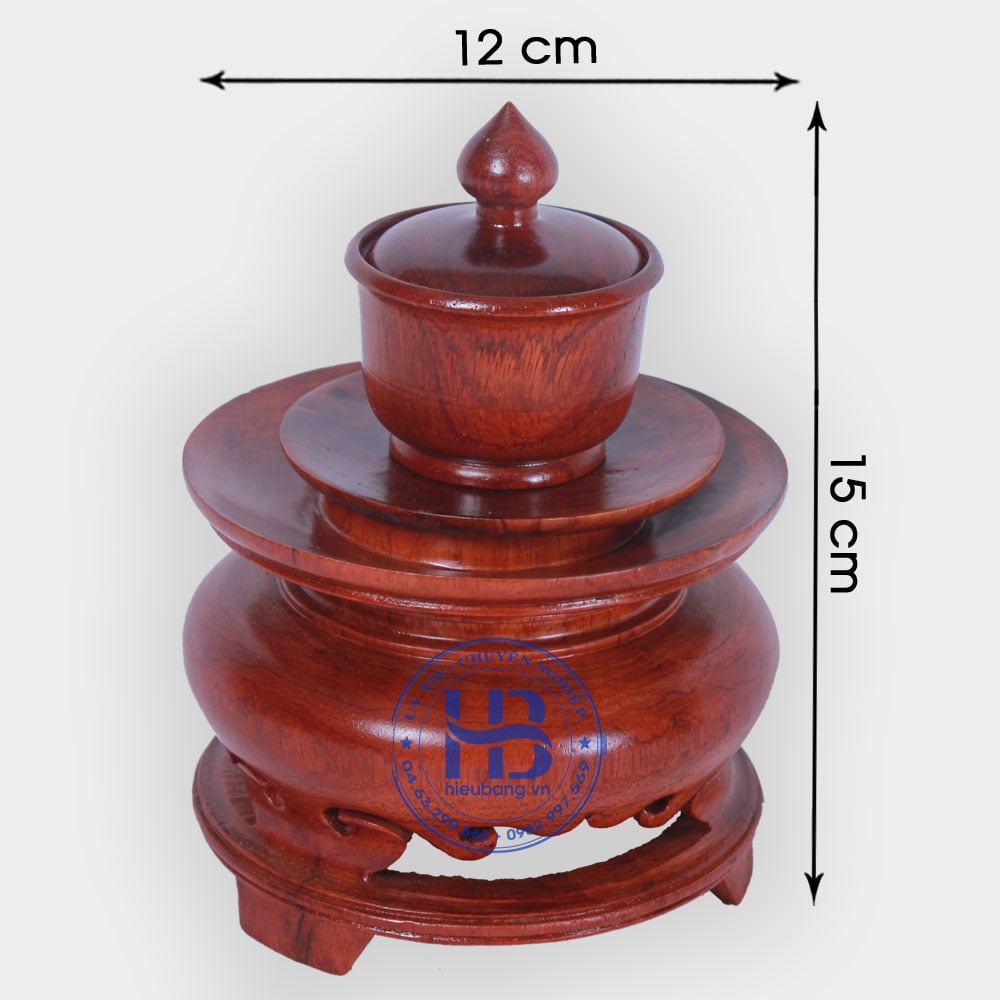 Chén đựng nước thờ gỗ hương