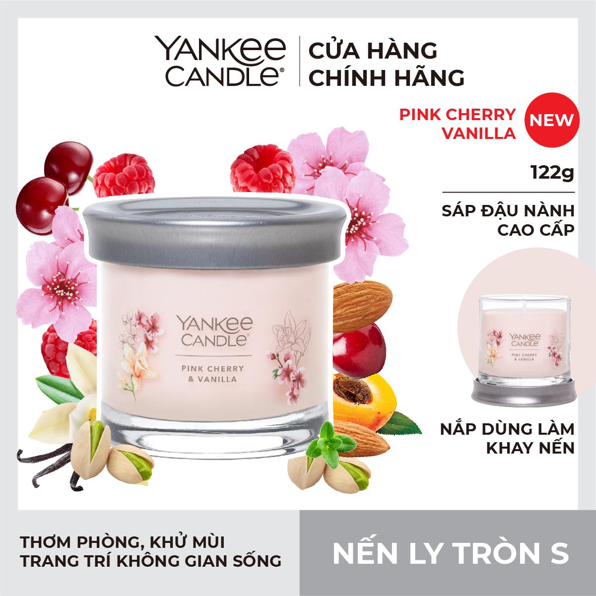 Nến ly tròn sáp đậu nành Yankee Candle size S - Pink Cherry Vanilla