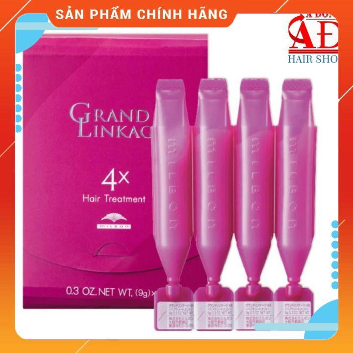 VĨ KEM Ủ TÓC MILBON GRAND LINKAGE SUÔN MỀM MƯỢT TẠI NHÀ NEW 2022 (HỒNG) 9G*4