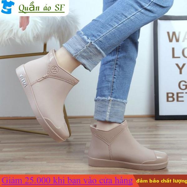 Giày Bốt Đi Mưa Cổ Thấp Chống Trượt Không Thấm Nước Thời Trang Hàn Quốc Cho NữCC