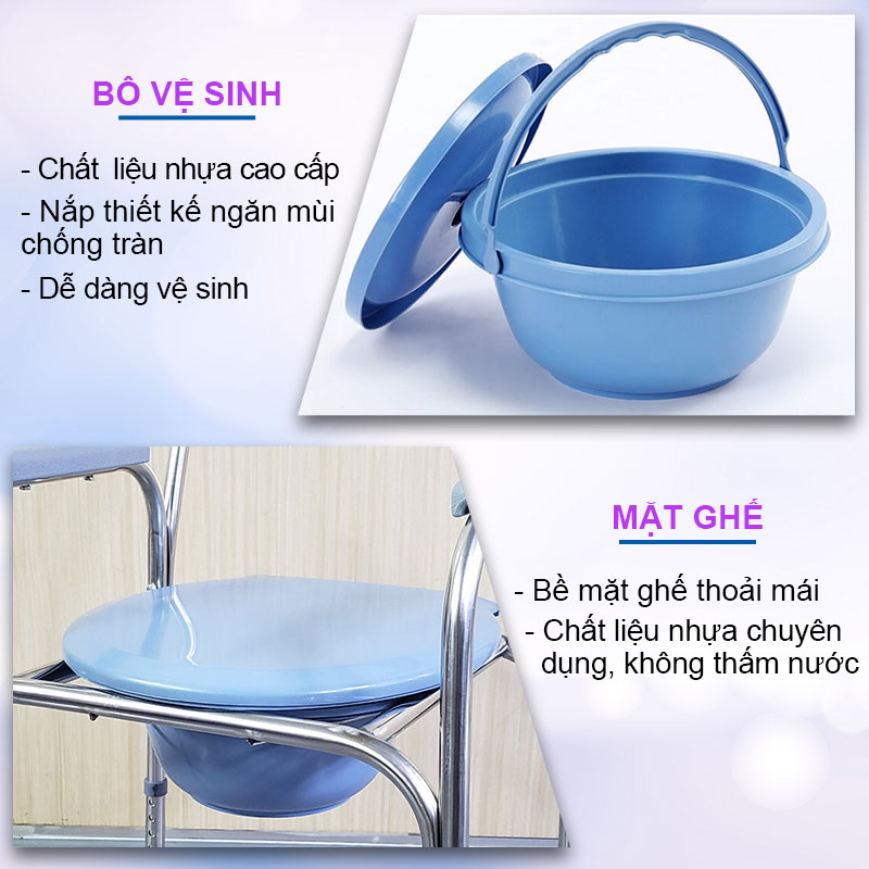 GHẾ BÔ VỆ SINH CHO NGƯỜI GIÀ, NGƯỜI BỆNH NHIỀU MẪU MÃ LỰA CHỌN - CHÍNH  HÃNG NIKITA