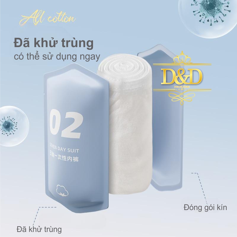 Combo 7 quần lót cotton nữ nhiều màu du lịch dùng 1 lần