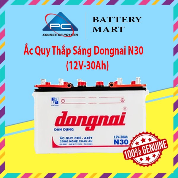 Bình Ắc Quy 12V-30Ah, Ắc Quy Thắp Sáng Dongnai N30