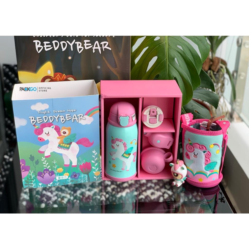 Bình giữ nhiệt trẻ em BEDDYBEAR - 3 Nắp thay thế - Doraemon Hồng - 630ml - RT104-630-DORAEMON. Chính hãng Beddy Bear