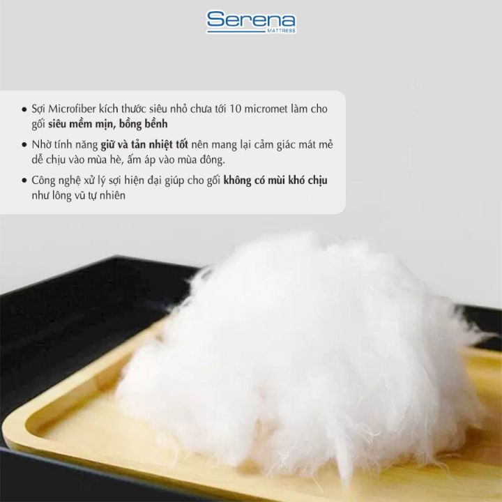 Ruột Gối Ôm Lông Vũ SERENA Cao Cấp - Cái Ruột Gối Đôi Ôm Dài Nằm Ngủ Lông Vũ 35 x 100 Khách Sạn 5 Sao Cao Cấp