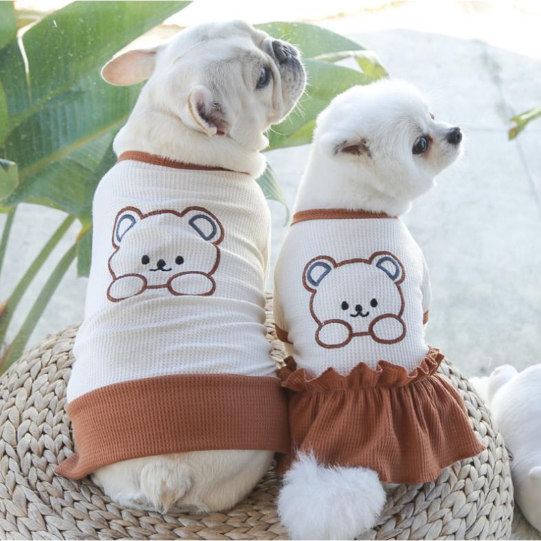 Áo đôi, áo cặp vải cotton cho Chó Mèo , Áo Giữ ấm, có tay. Quần Áo Thú Cưng
